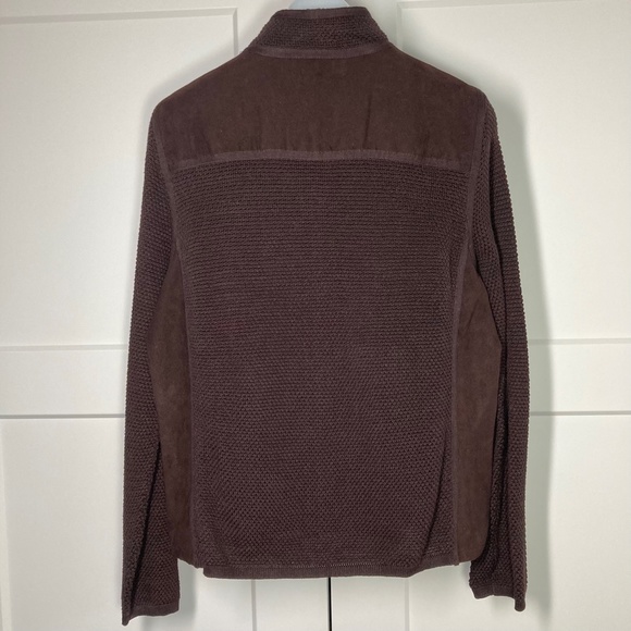 Austin Reed Vintage Waffle Weave Zip Front Cardigan Mock Neck Petite Bro… - Picture 2 of 8